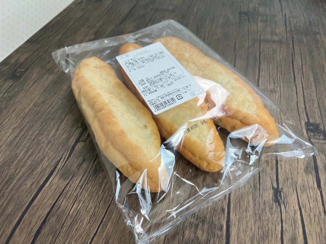 コストコ ミルクフランスサンド3本入りパッケージ
