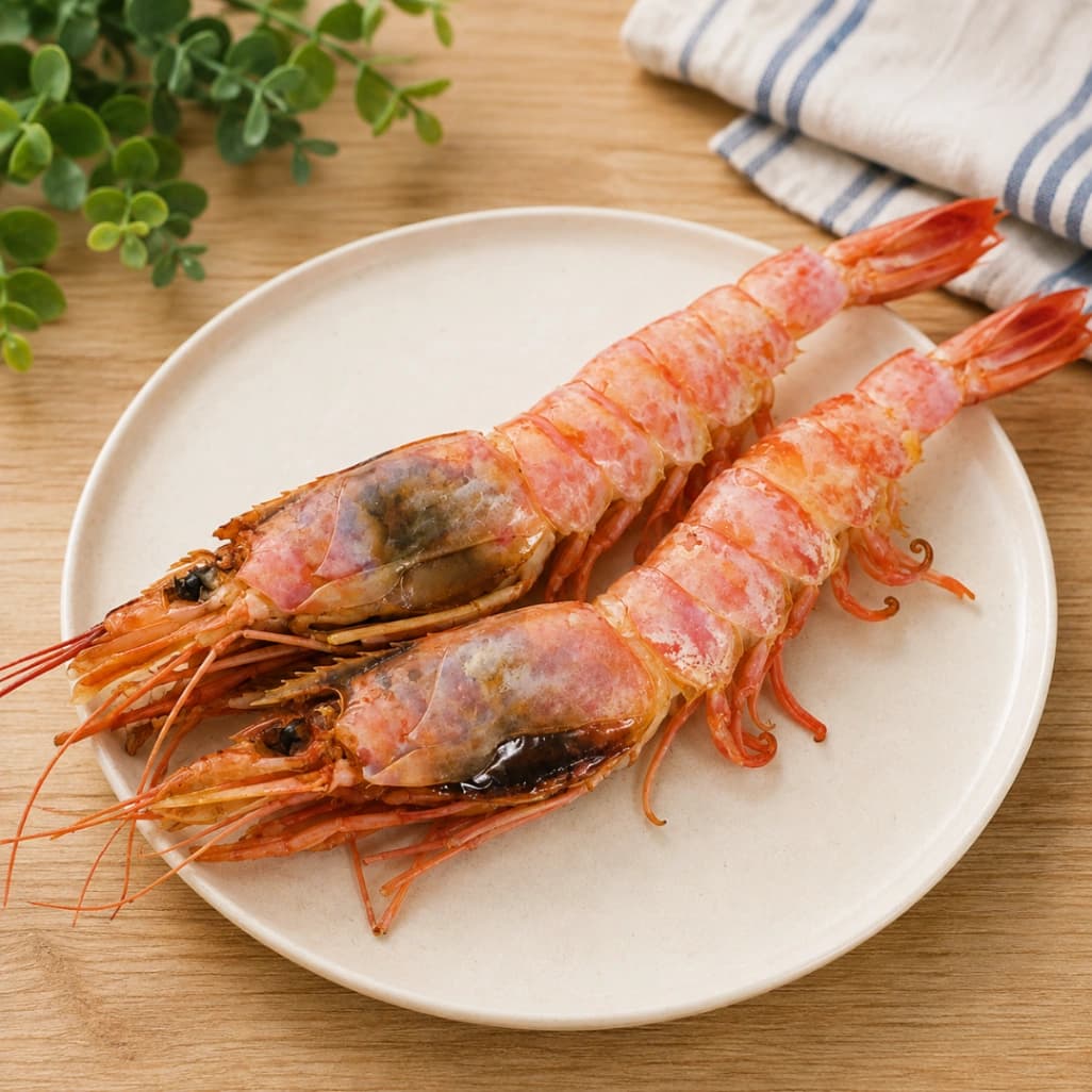 塩焼きにしたコストコの刺身用天然赤海老