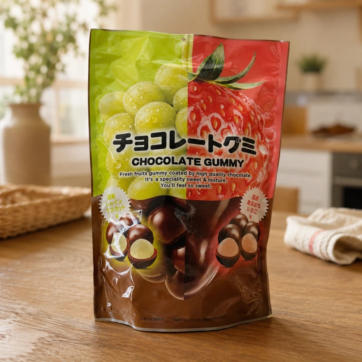 コストコのチョコレートグミ 国産シャインマスカット味＆国産あまおういちご味