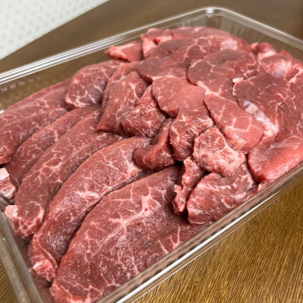 容器に詰まられたコストコアメリカンビーフミスジ