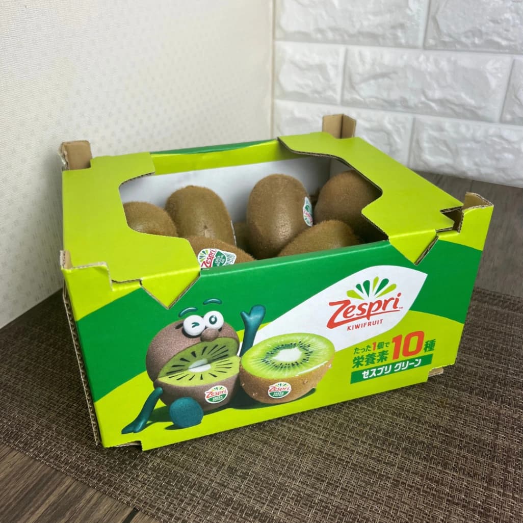 コストコのゼスプリ グリーンキウイ箱パッケージ外観