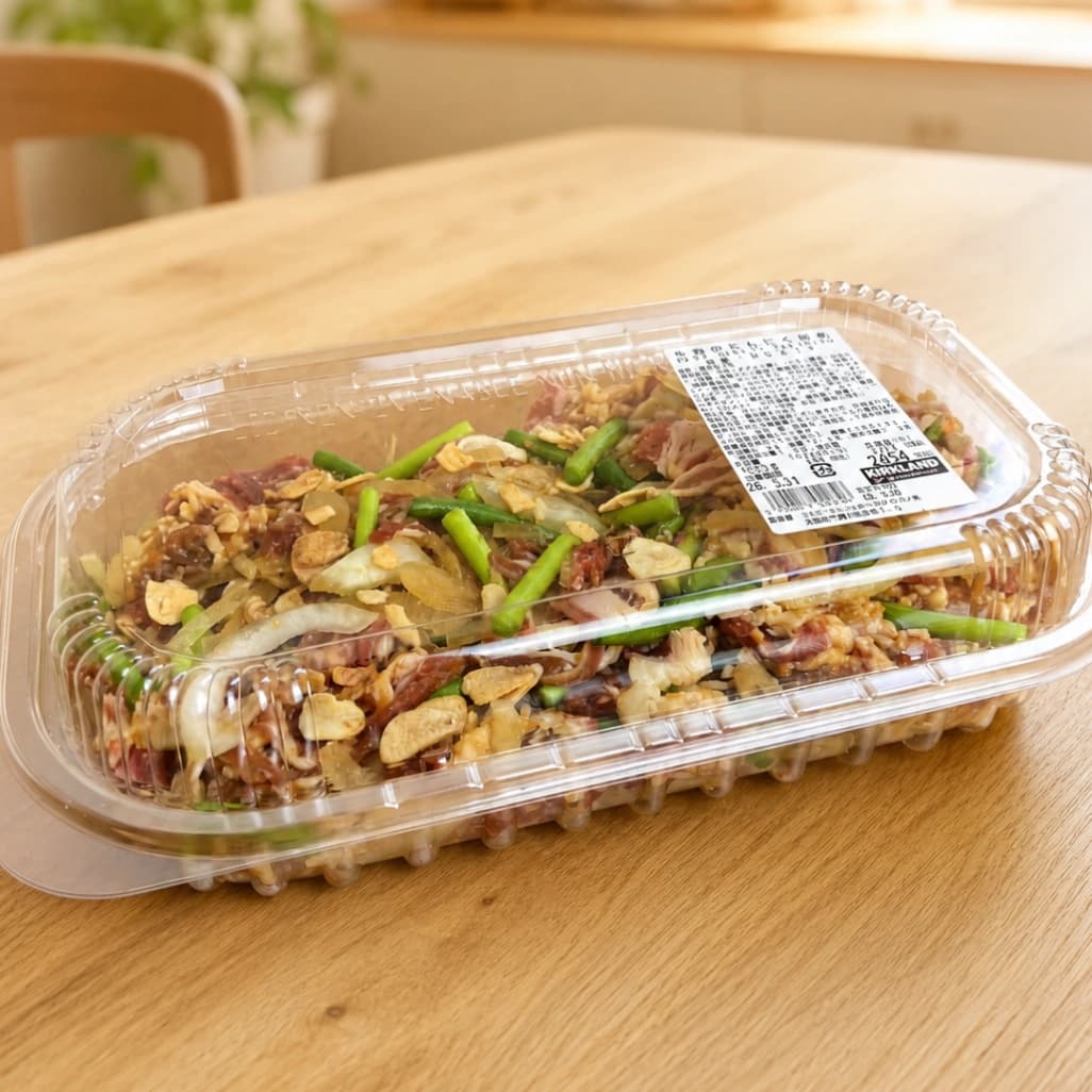 コストコ新商品牛肉のにんにく炒め商品パッケージ