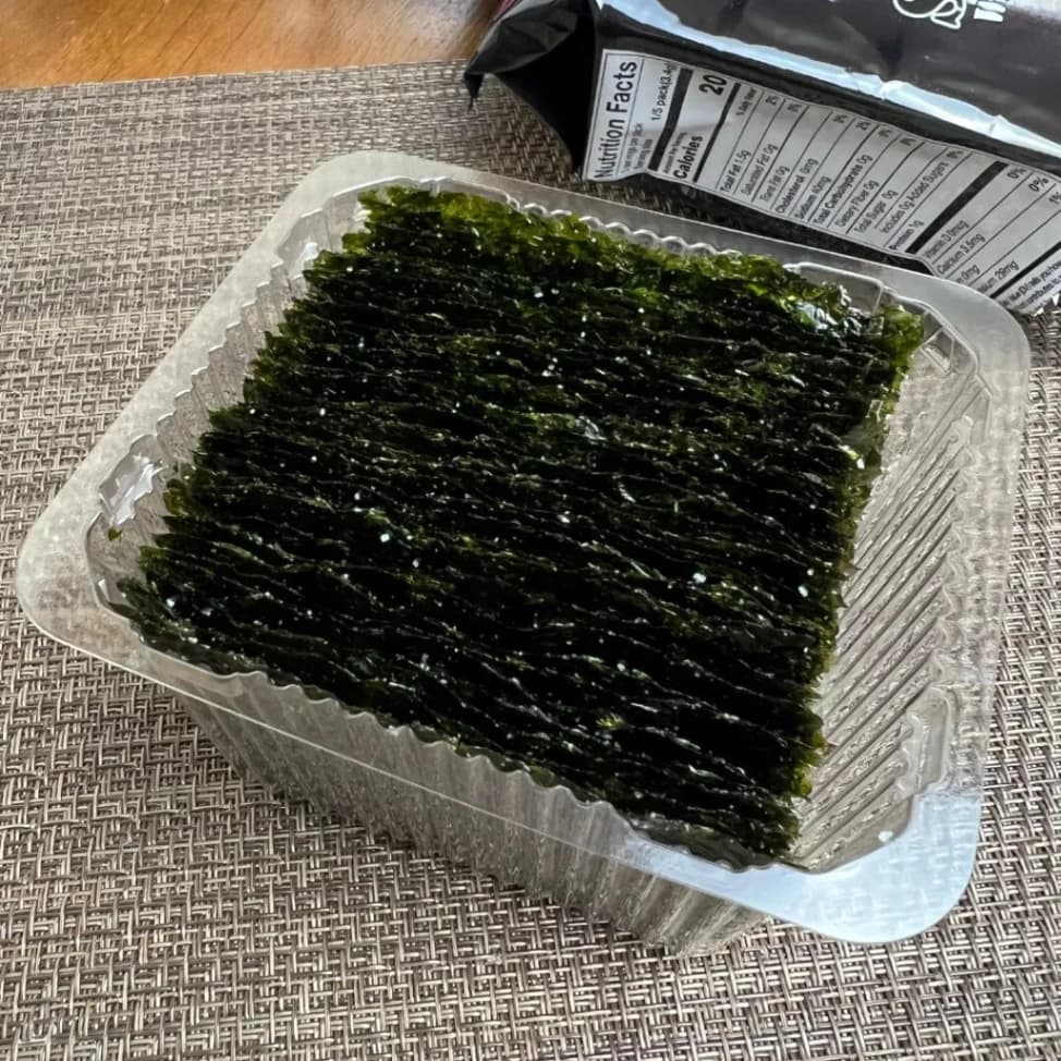 コストコ韓国海苔を開封した画像