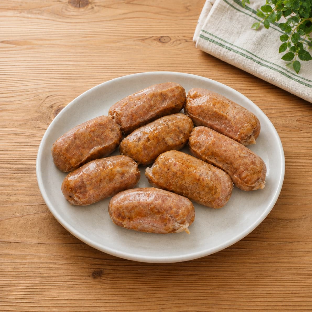 コストコのホットロンガニーサをお皿に出した画像