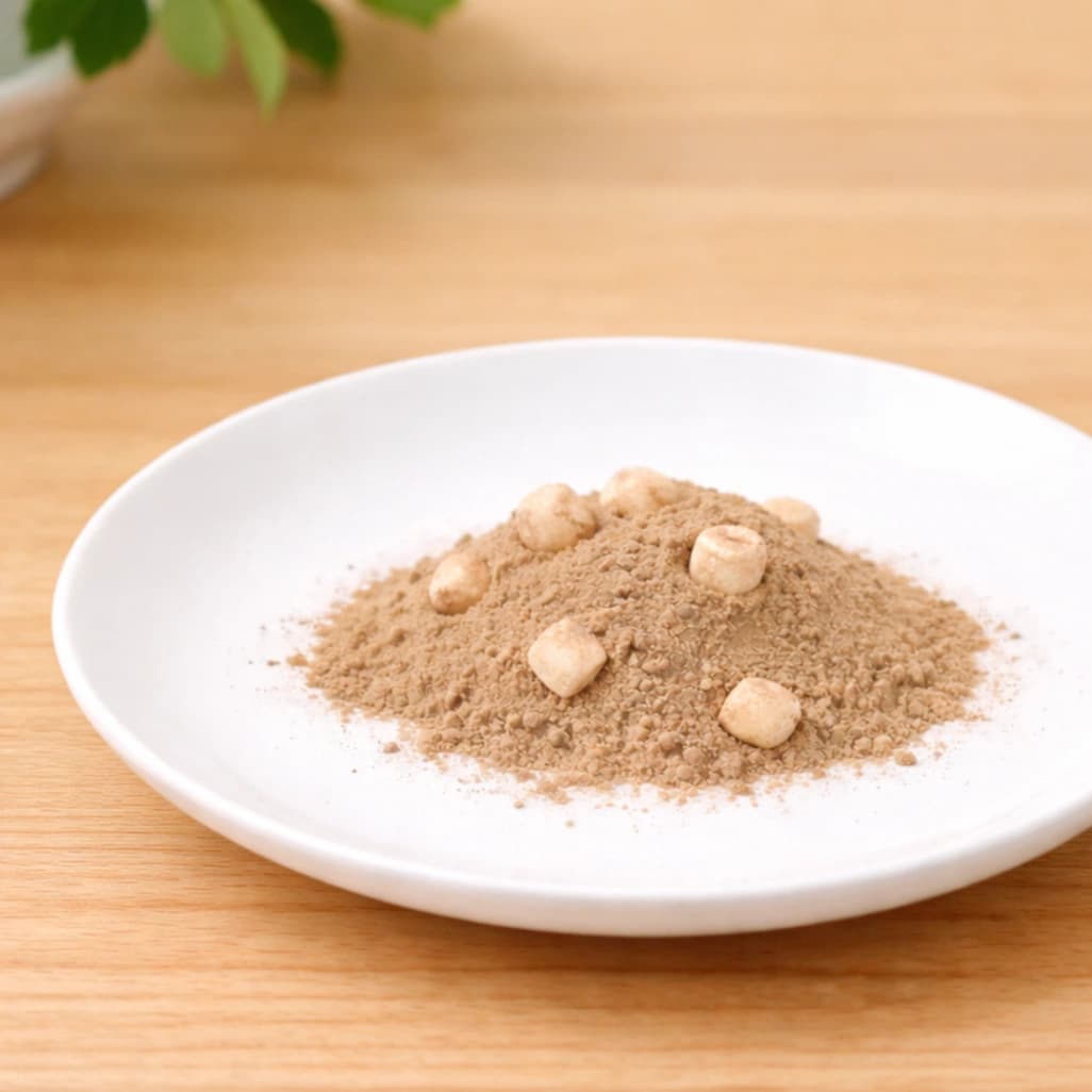皿に出したコストコスイスミスのココア粉末1杯分