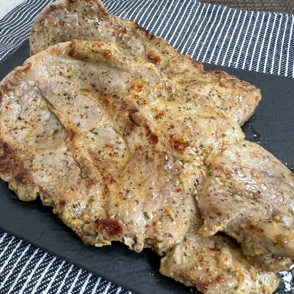コストコ ポークステーキ ガーリック＆ハーブの焼き上がり