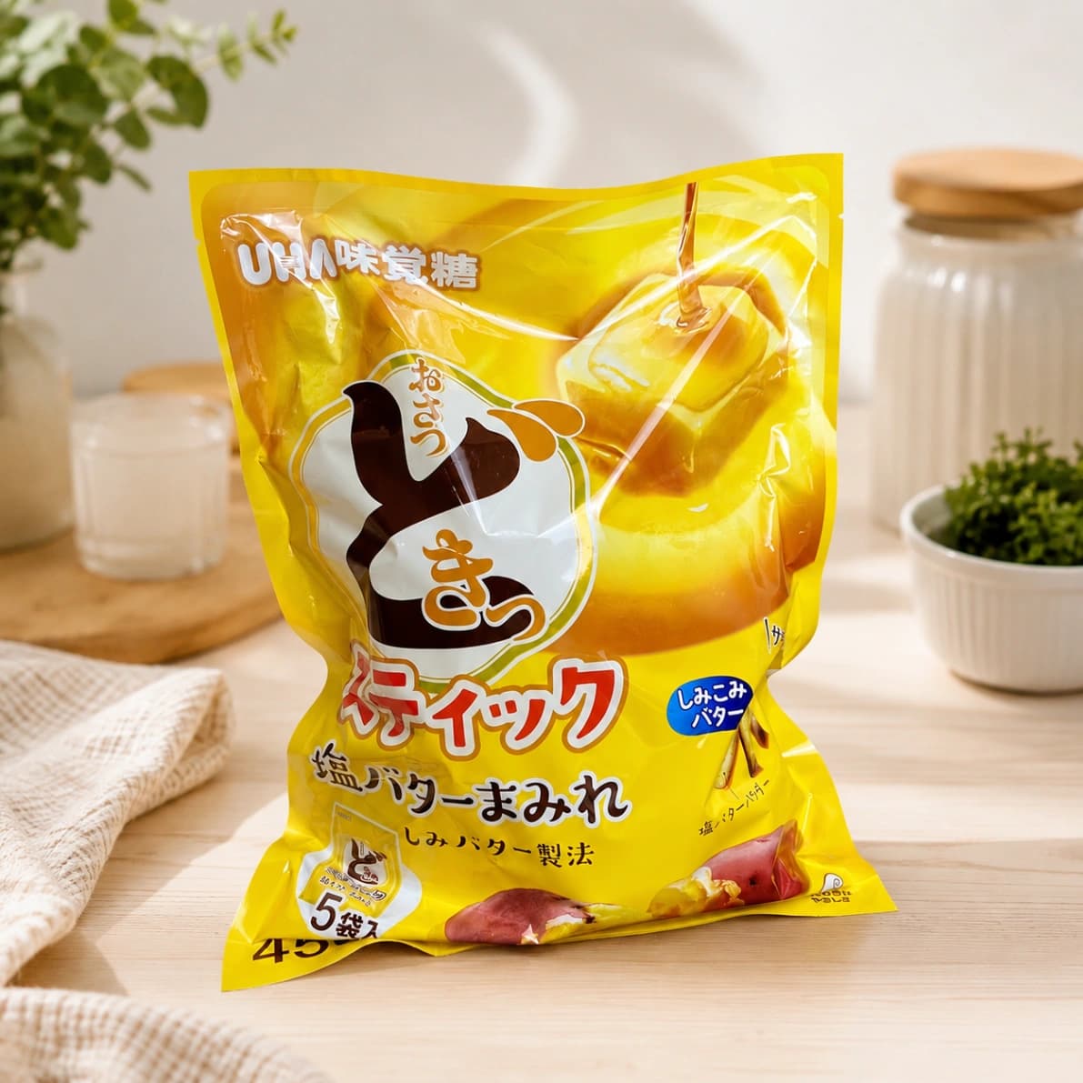 コストコUHA味覚糖 おさつどきっ スティック 塩バターのパッケージ外観
