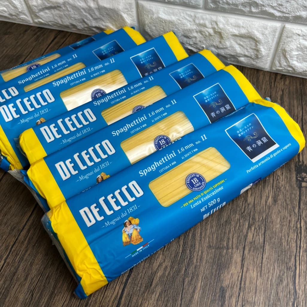 コストコで買えるDE CECCO スパゲティ 1.6mmの個包装パックを並べた画像