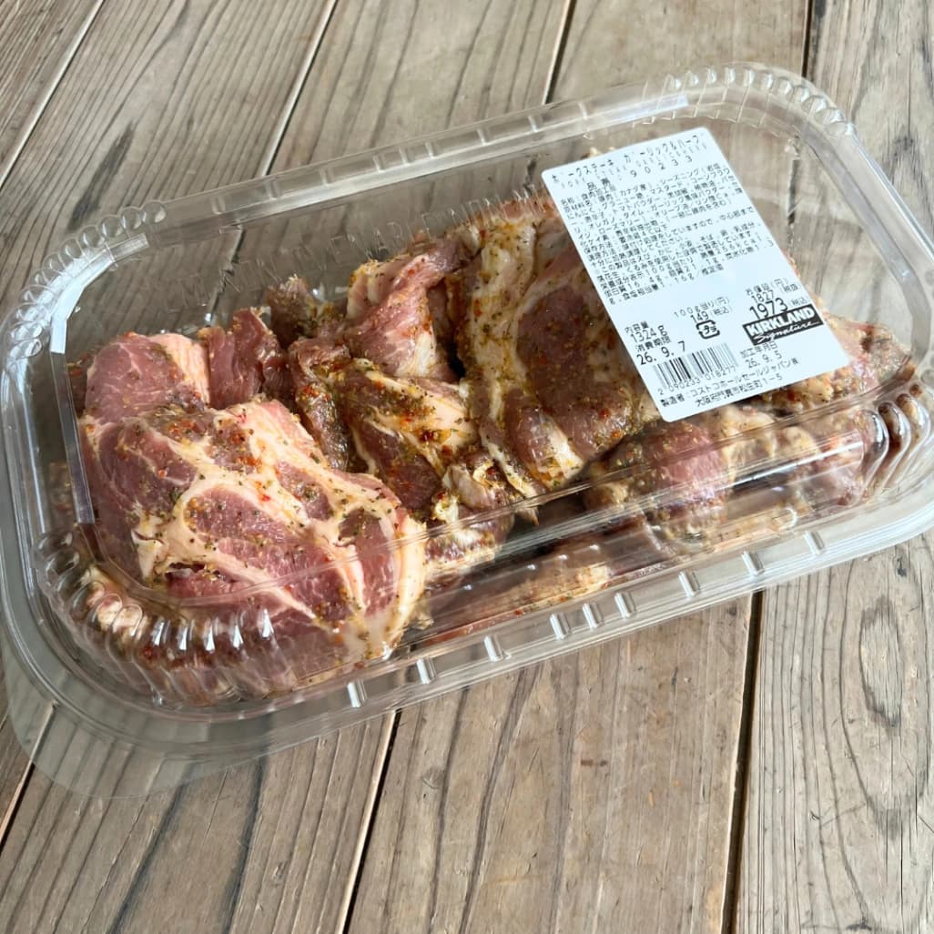 コストコ新商品 ポークステーキ ガーリック＆ハーブのパッケージ