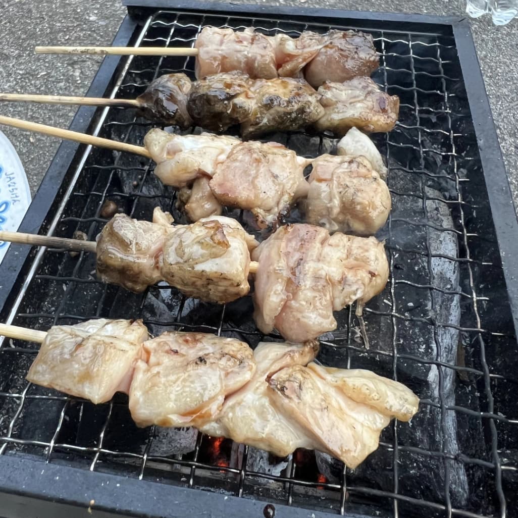 コストコさくらどり焼鳥用鶏もも串の炭火焼き