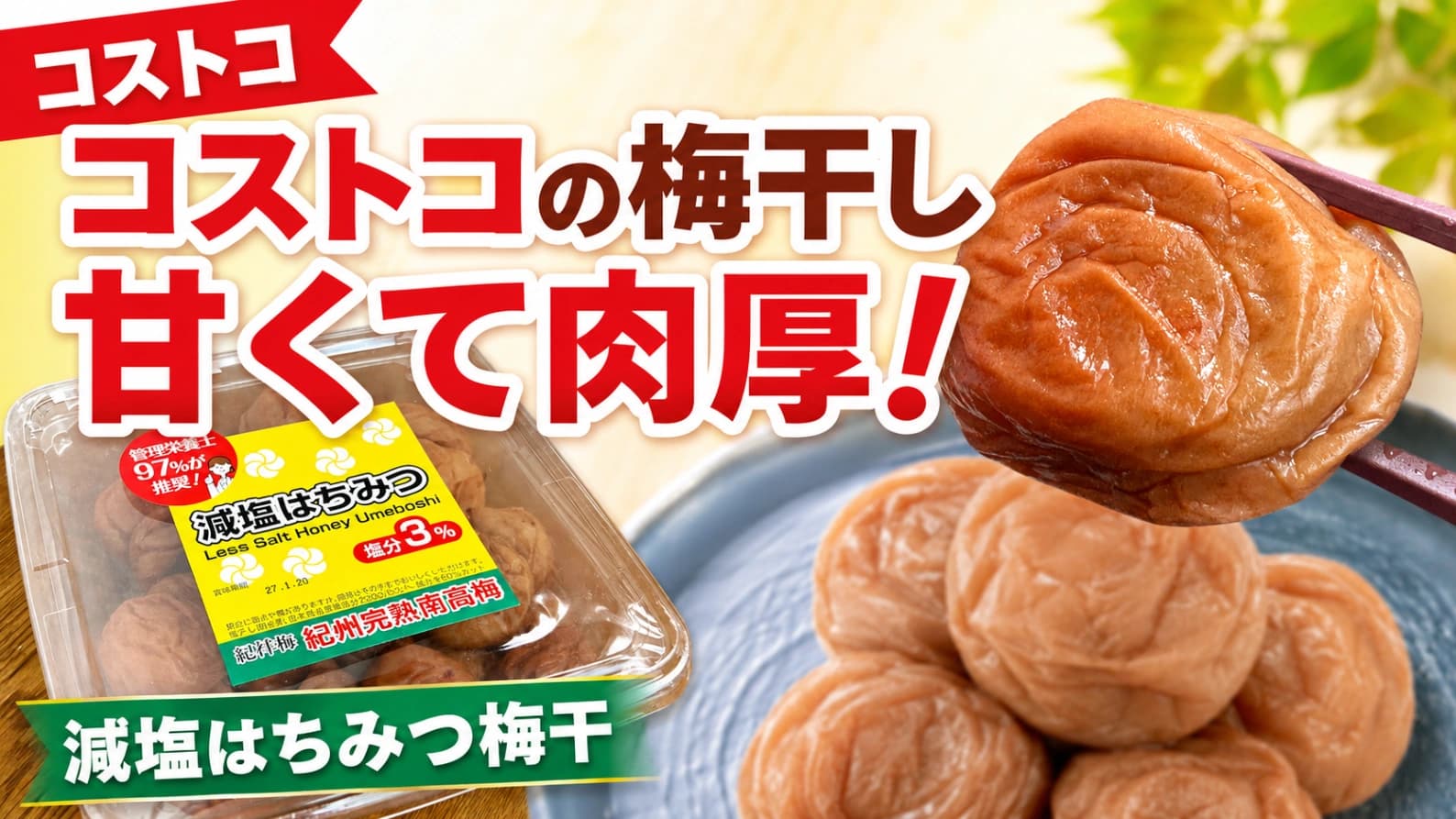 【コストコ】紀祥梅の減塩はちみつ梅干が想像以上！肉厚で甘酸っぱい味わい