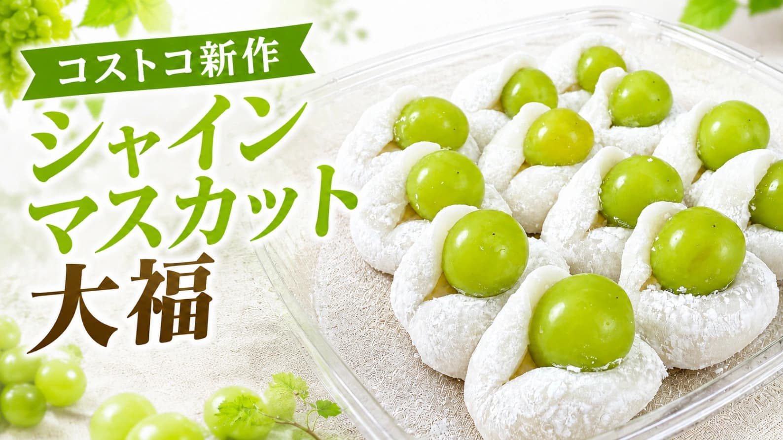 【コストコ新商品】これは気になる！「シャインマスカット大福」12個入りを食べてみました