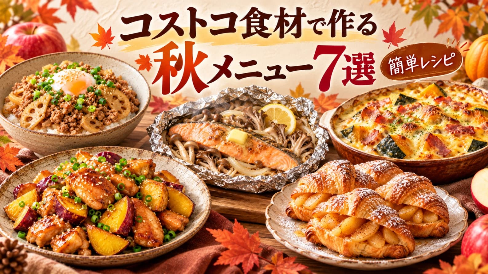 【コストコ食材で作る】秋メニュー7選！さつまいも・鮭・かぼちゃ・きのこで簡単レシピ