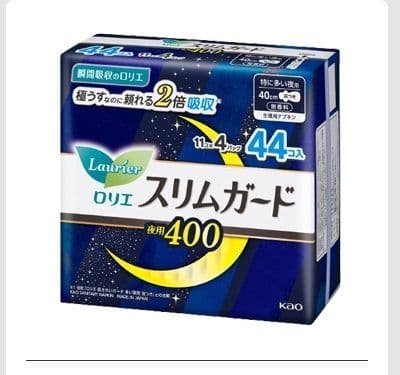 ロリエ スリムガード 特に多い夜用 40cm 羽つき 11個×4パック